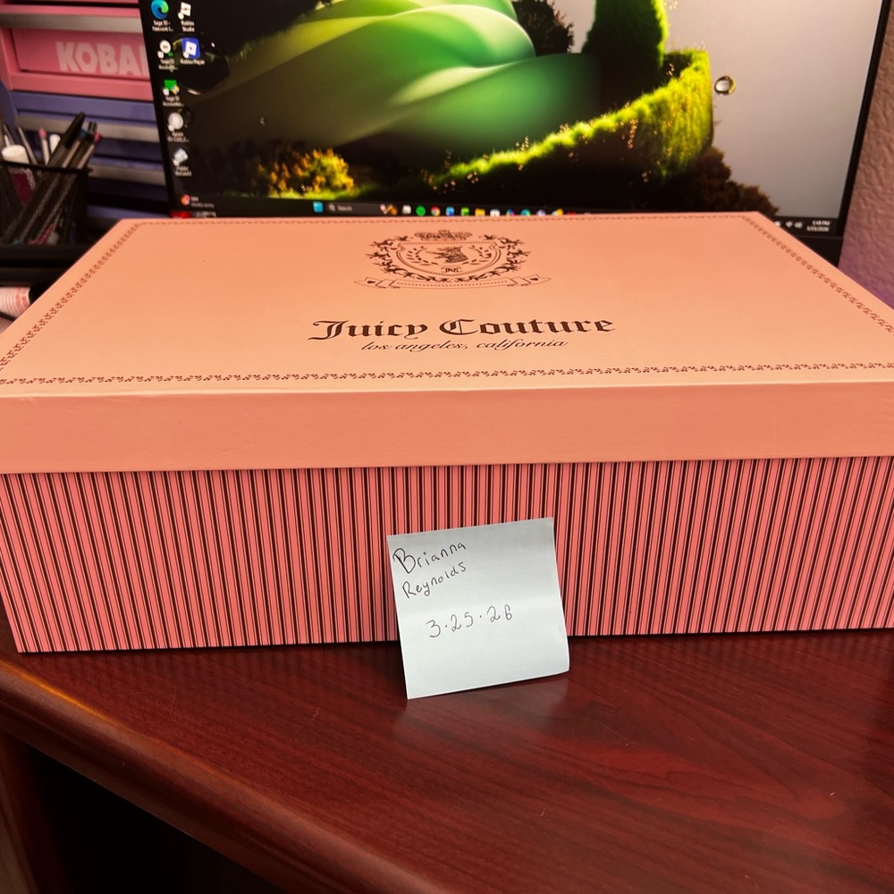 Juicy Couture Pink Striped Accessory Box